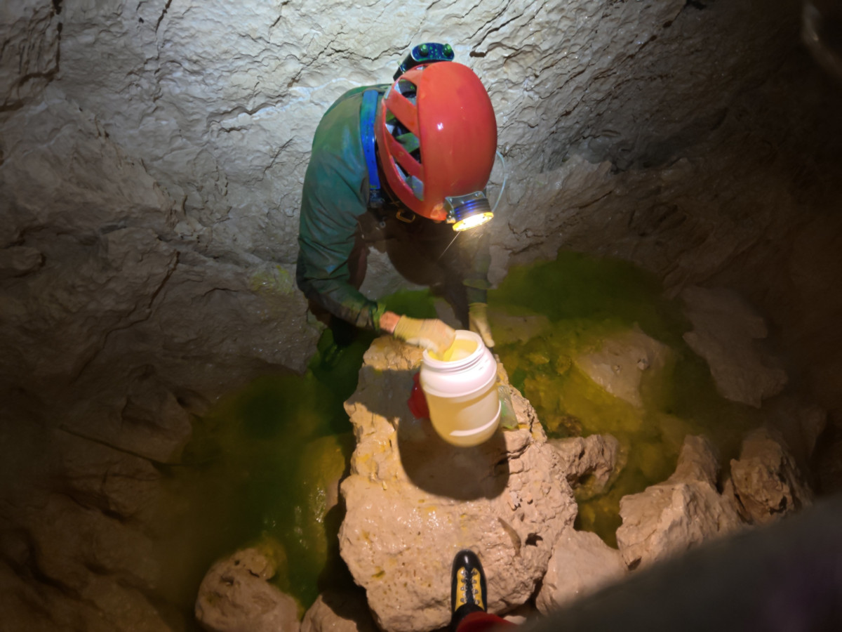 Yann A injects fluorescein into the final siphon.
