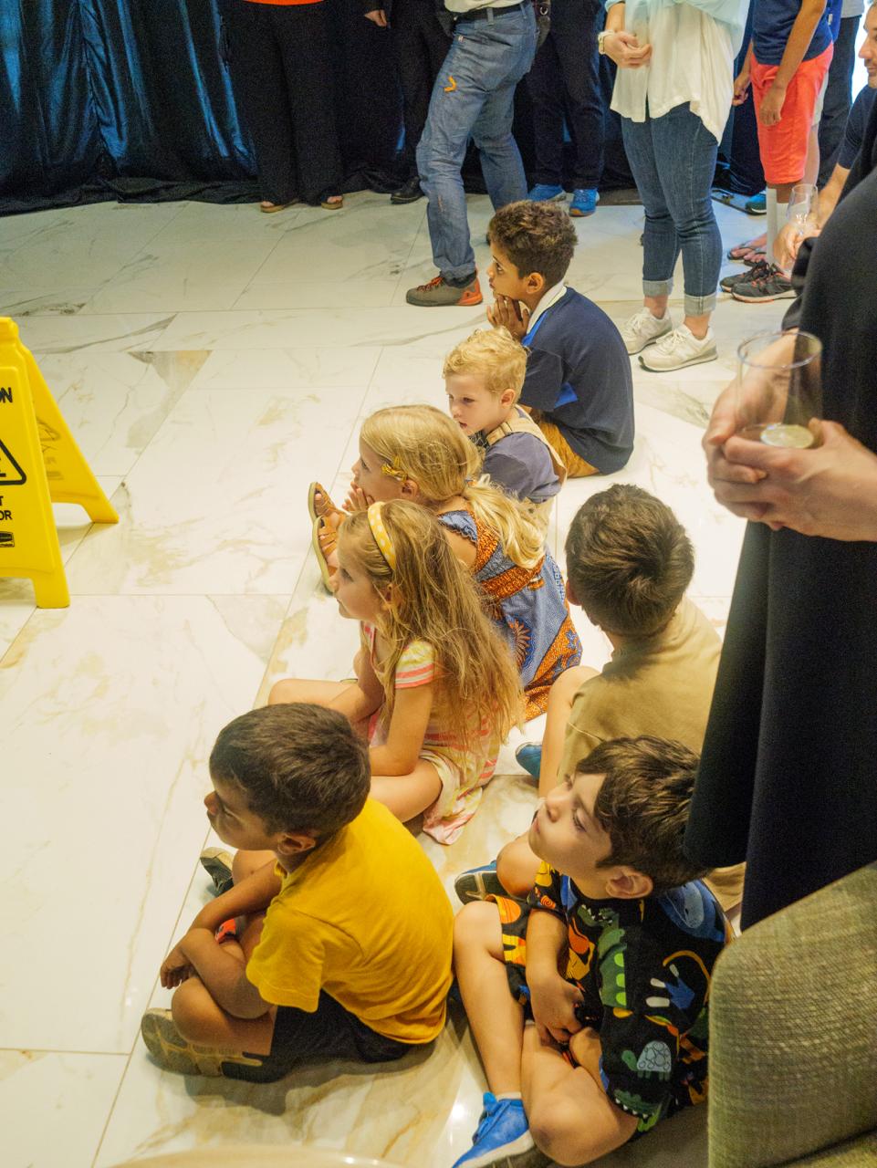 Among the audience present, the students of the French Secular Mission School.